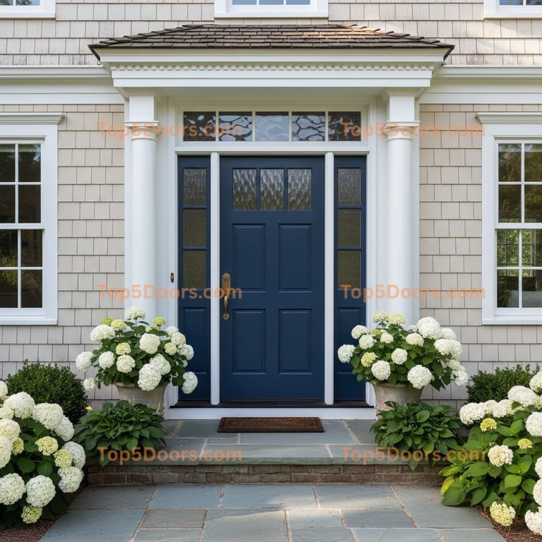 navy blue front door traditional american Door