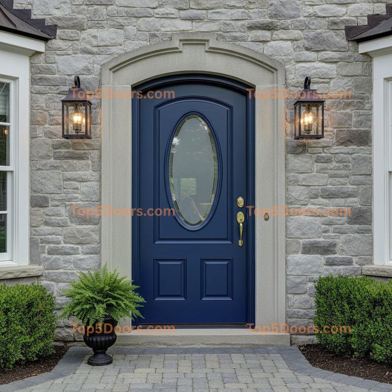 navy blue front door traditional american Door