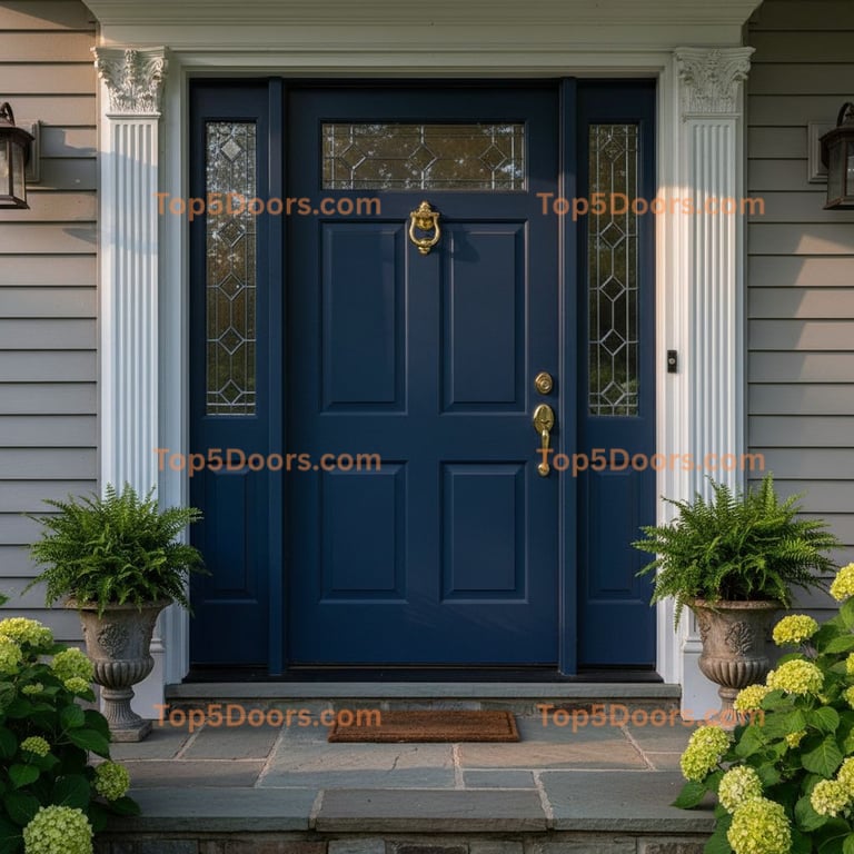 navy blue front door traditional american Door