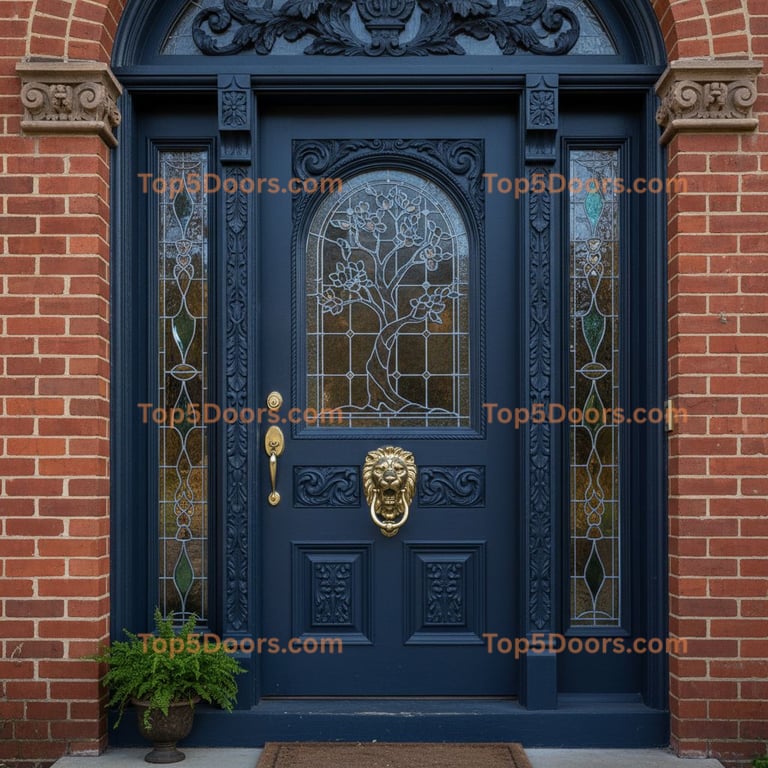 navy blue front door victorian Door