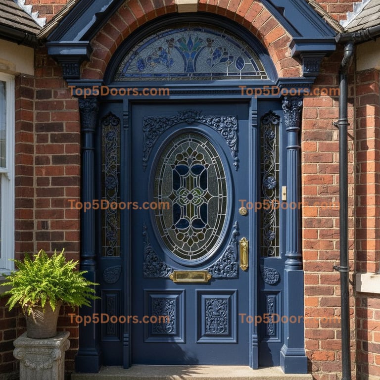 navy blue front door victorian Door