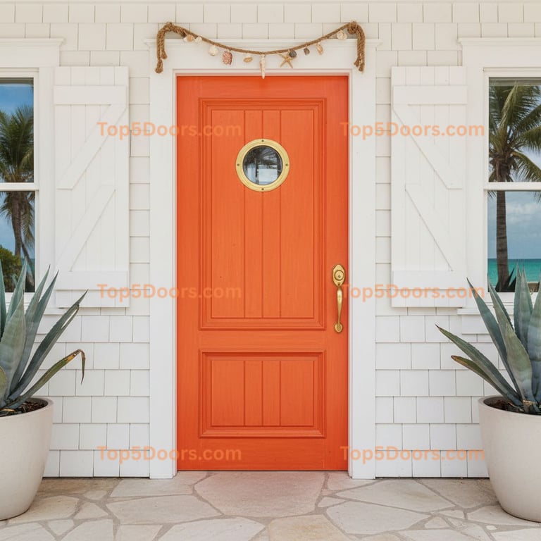 orange front door coastal Door