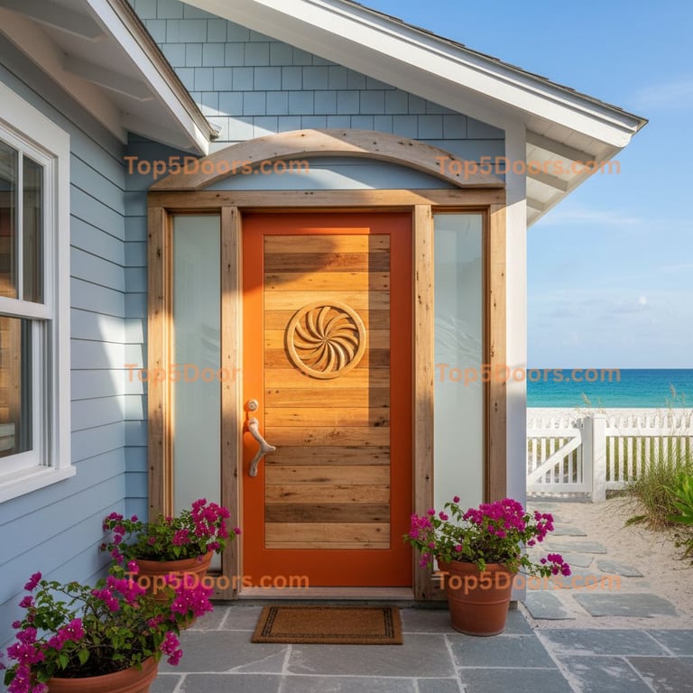 orange front door coastal Door