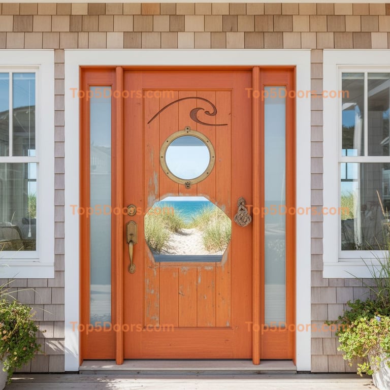 orange front door coastal Door