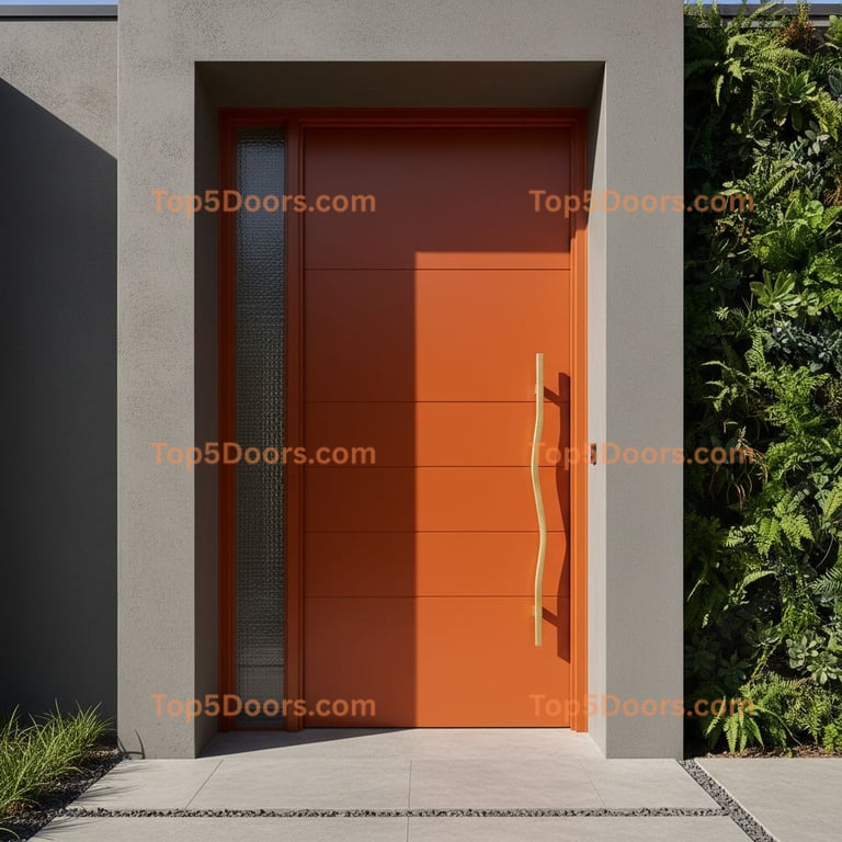 orange front door contemporary Door