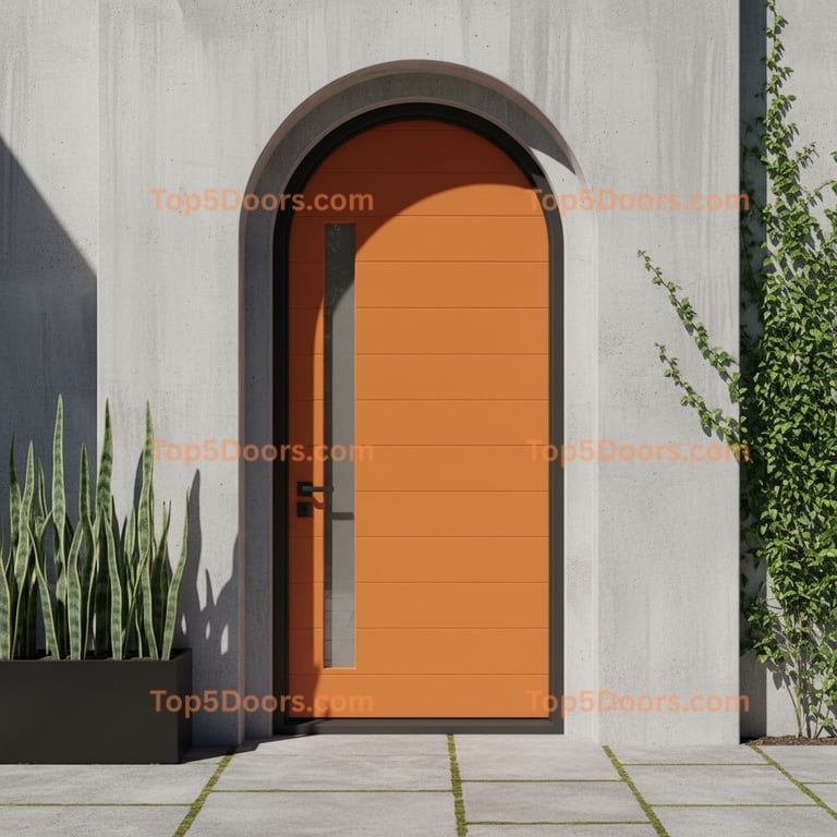 orange front door contemporary Door