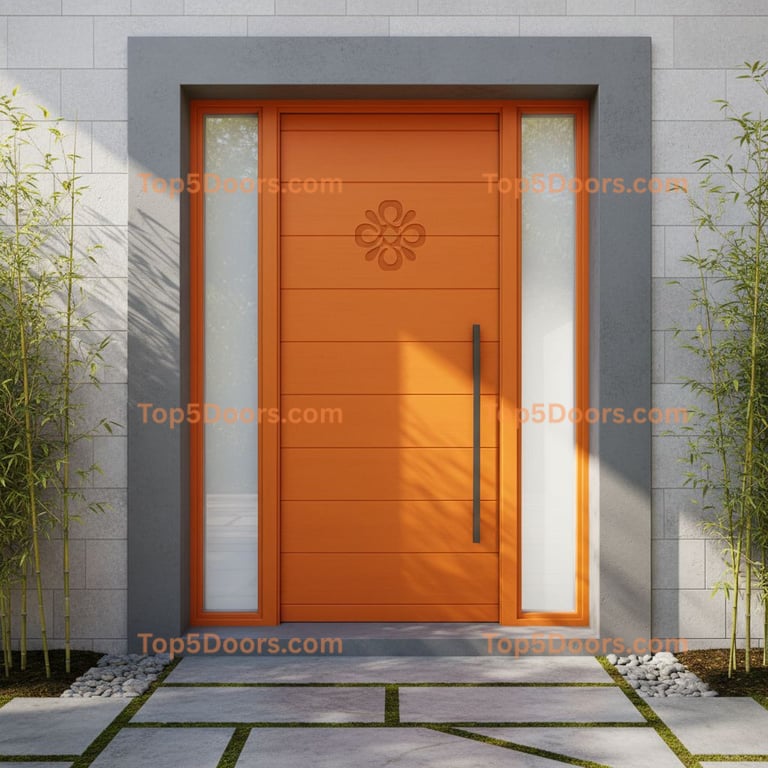 orange front door contemporary Door