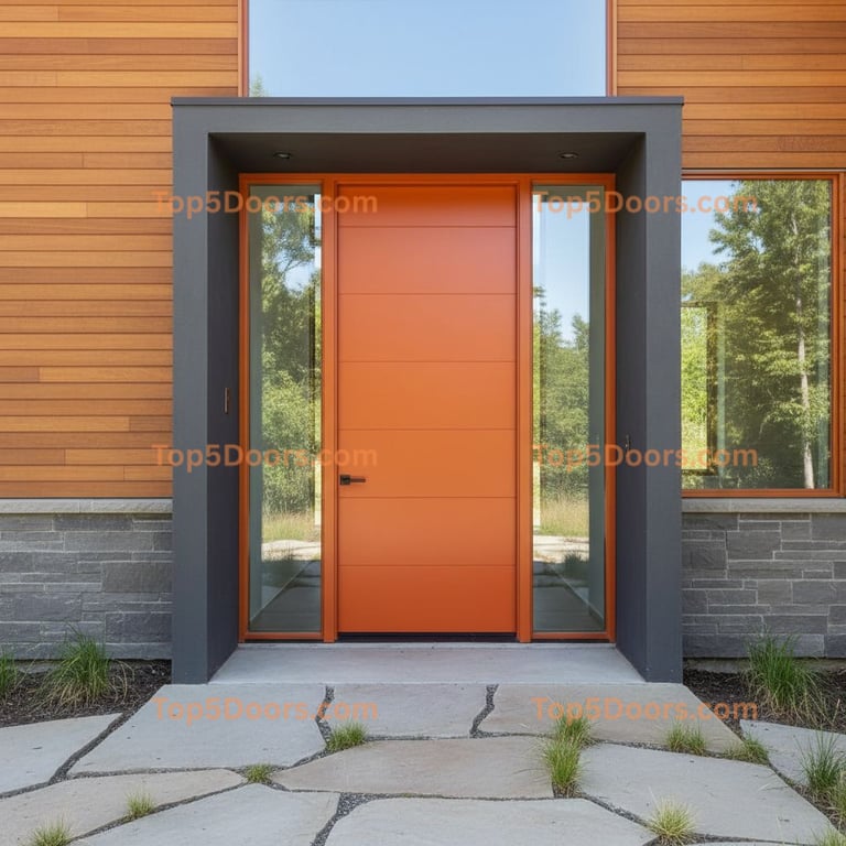 orange front door contemporary Door