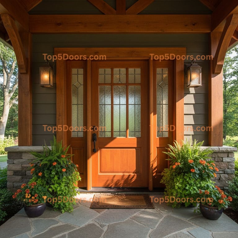 orange front door craftsman Door