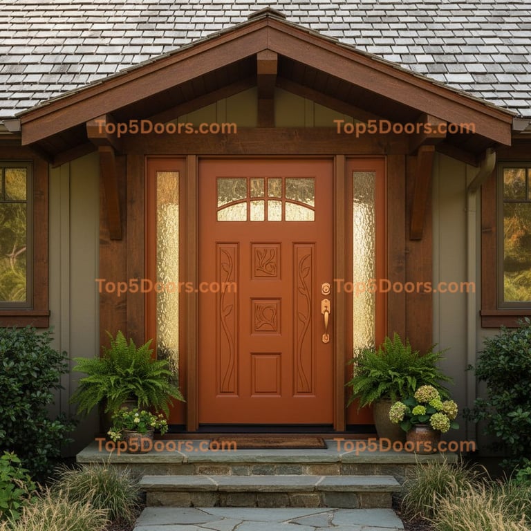 orange front door craftsman Door