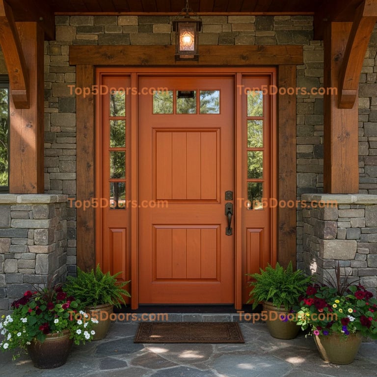orange front door craftsman Door