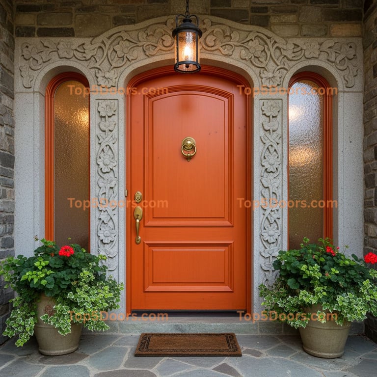 orange front door european classic Door