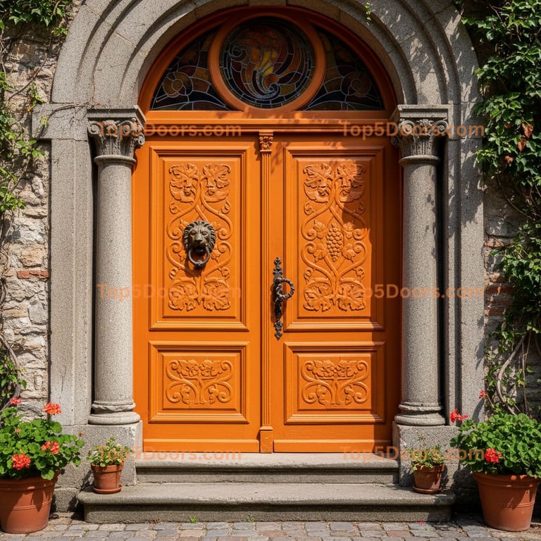 orange front door european classic Door