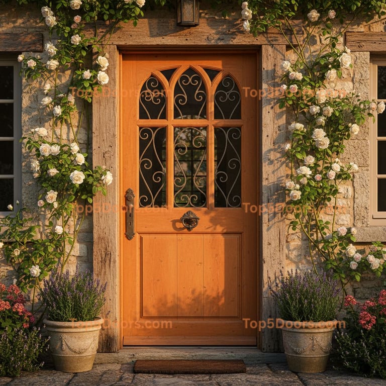 orange front door french country Door