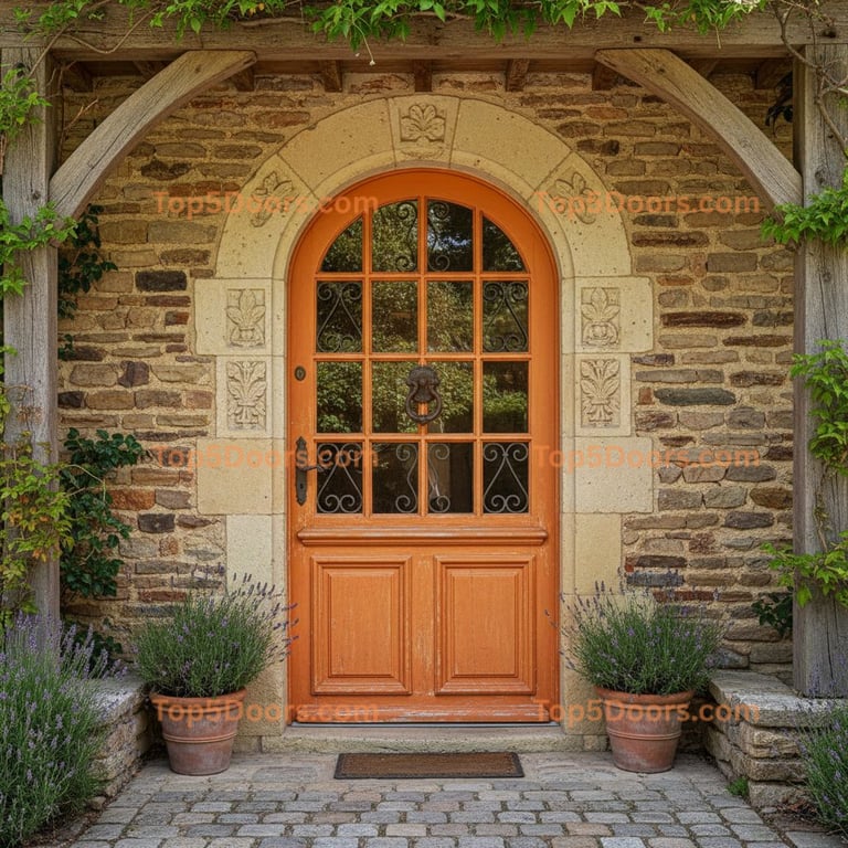 orange front door french country Door