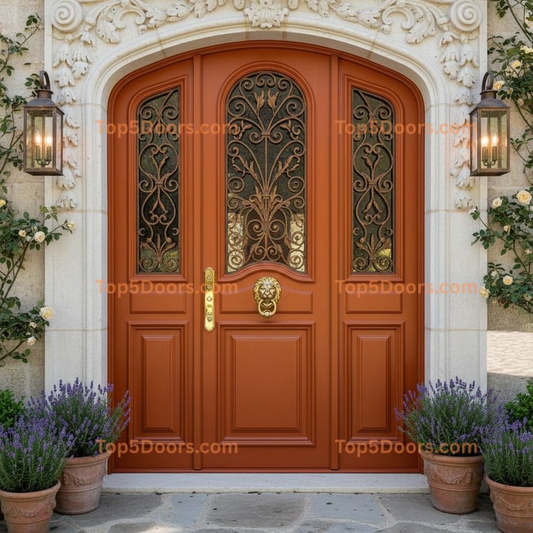 orange front door french provincial Door