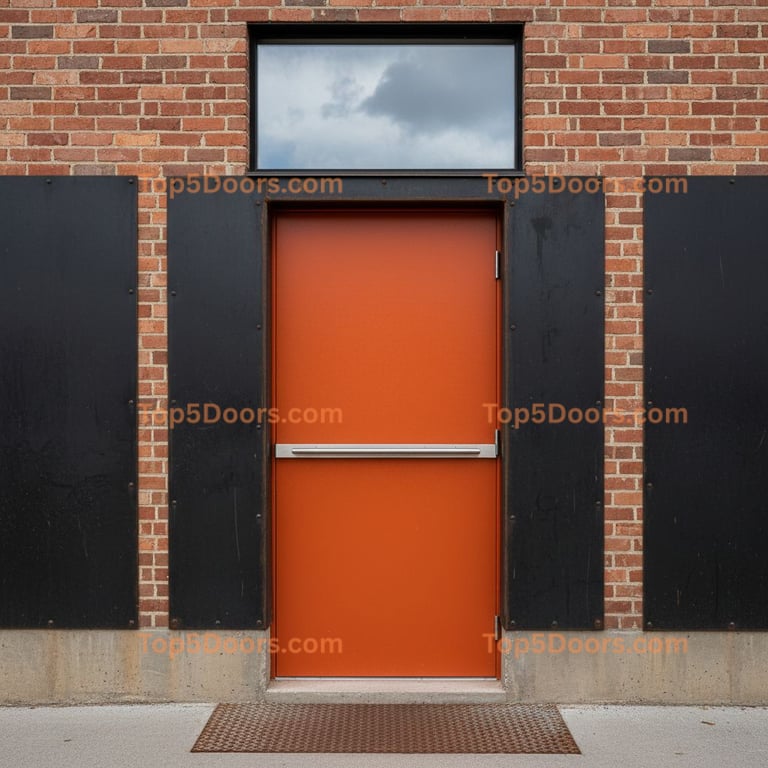 orange front door industrial Door