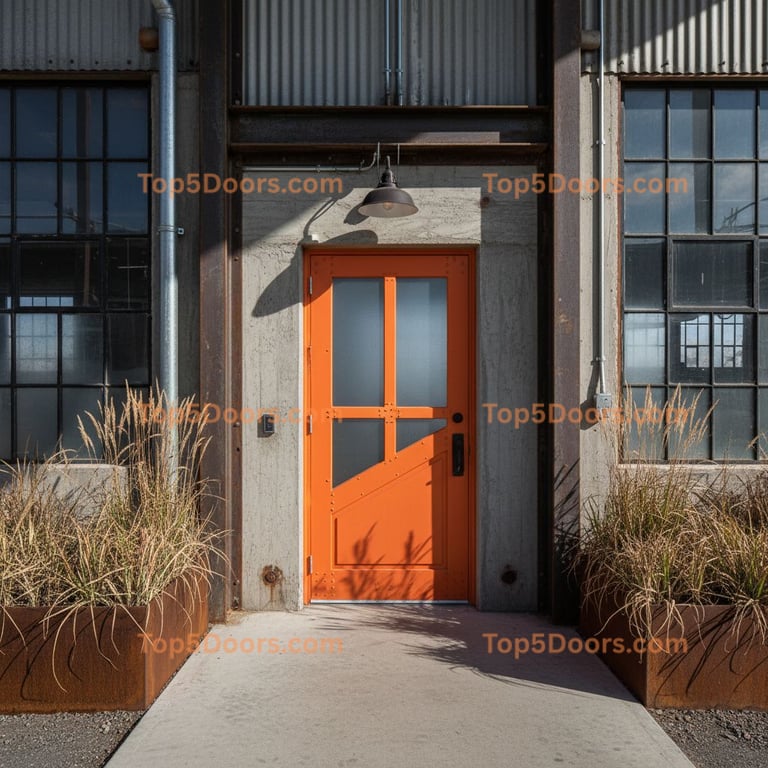 orange front door industrial Door