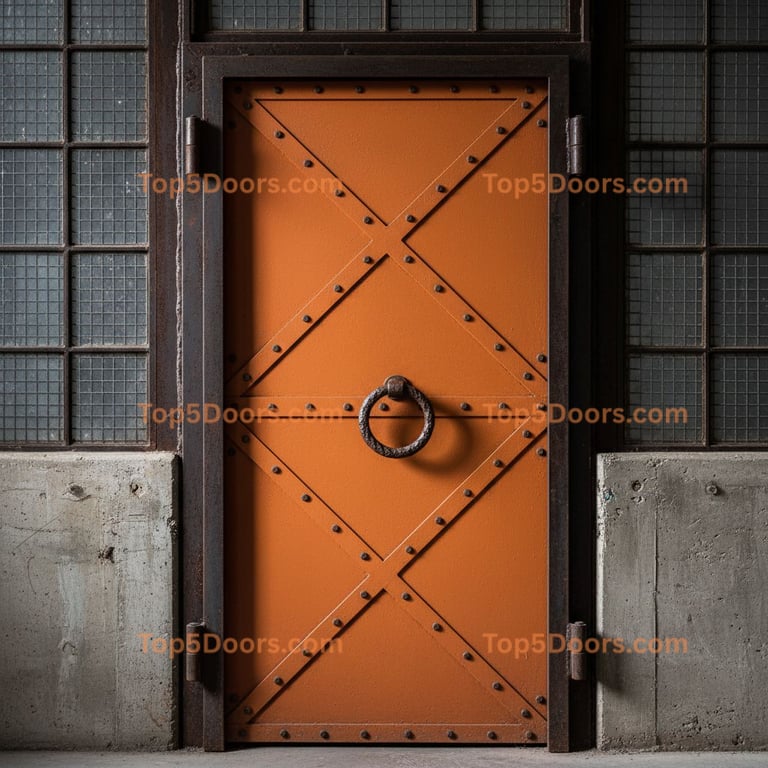 orange front door industrial Door