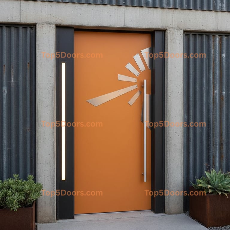 orange front door industrial Door