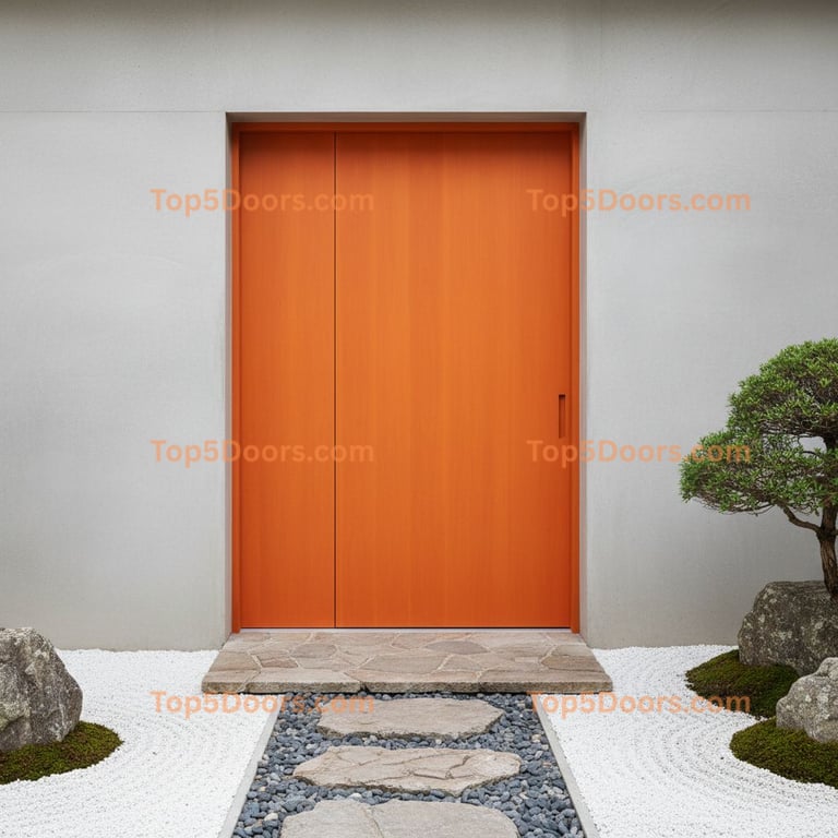orange front door japanese zen Door