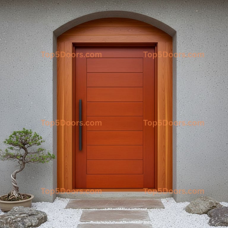 orange front door japanese zen Door