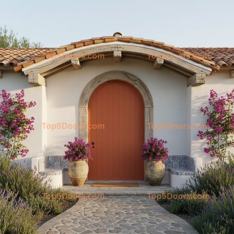 orange front door mediterranean Door