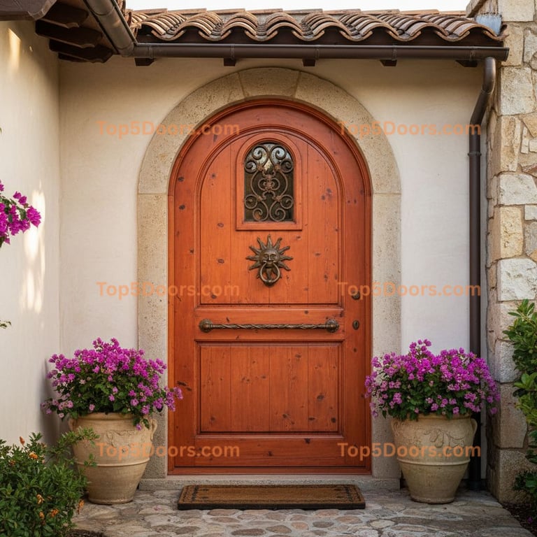 orange front door mediterranean Door