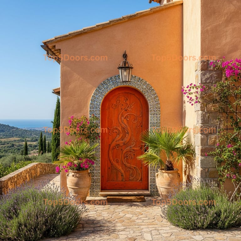 orange front door mediterranean Door