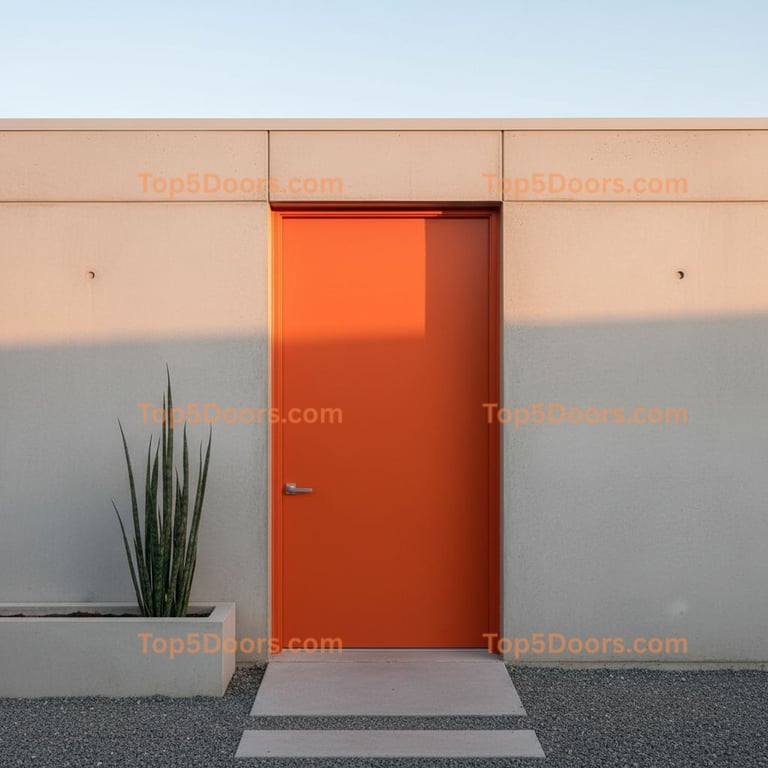 orange front door minimalist Door