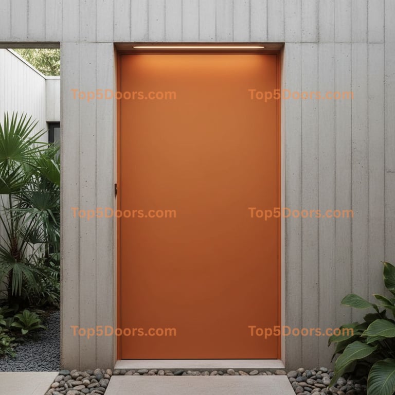 orange front door minimalist Door