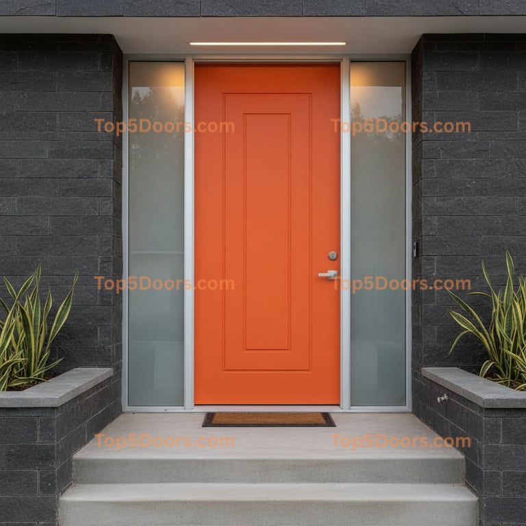 orange front door modern Door