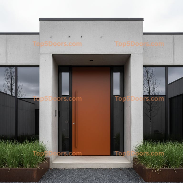 orange front door modern Door