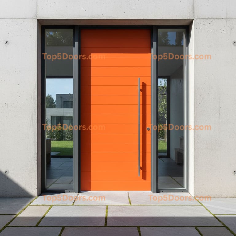 orange front door modern Door