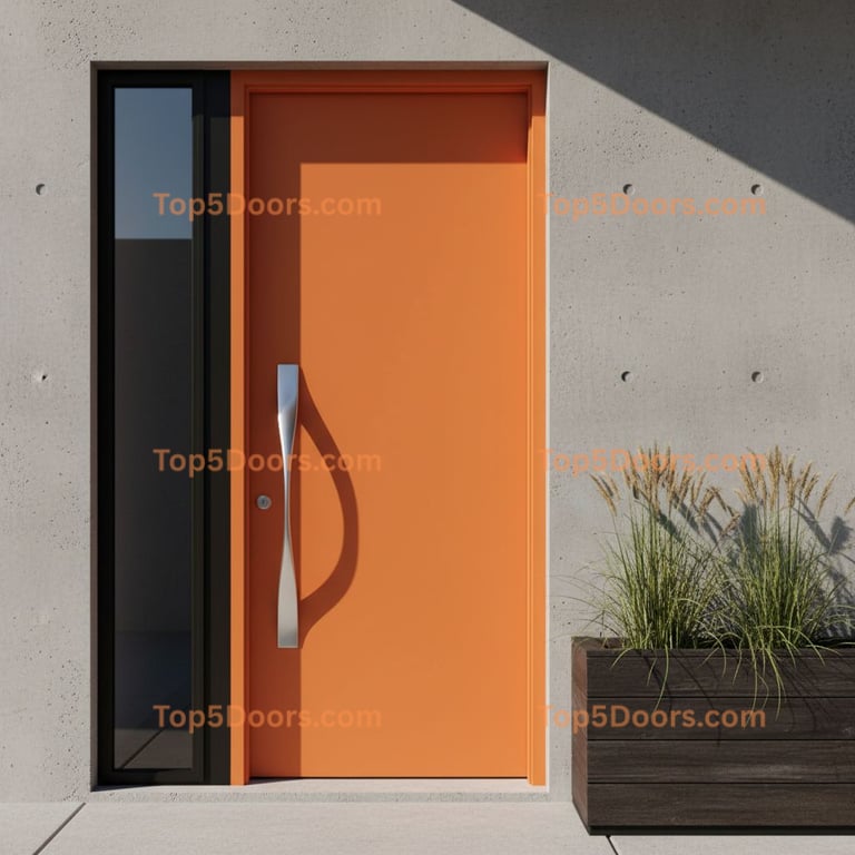 orange front door modern Door