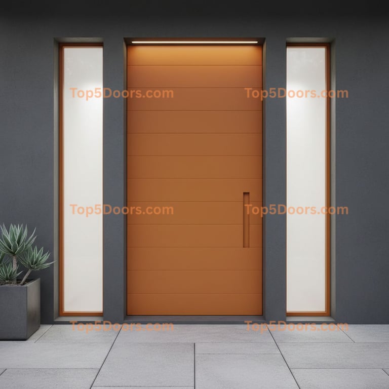 orange front door modern Door