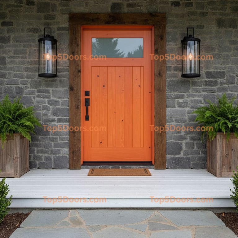 orange front door modern farmhouse Door