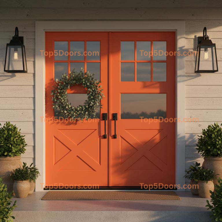 orange front door modern farmhouse Door