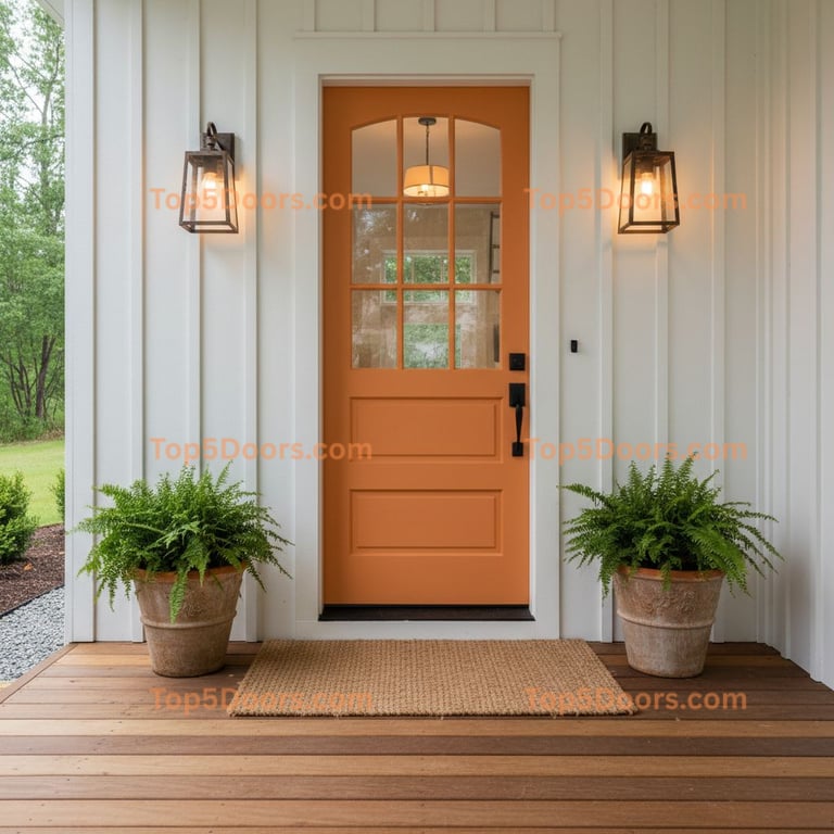 orange front door modern farmhouse Door