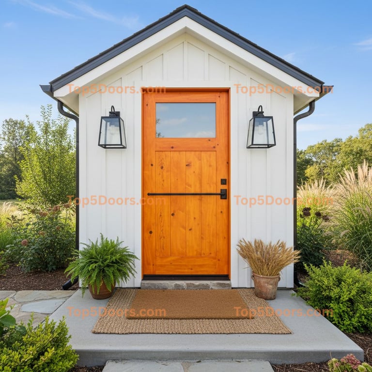 orange front door modern farmhouse Door