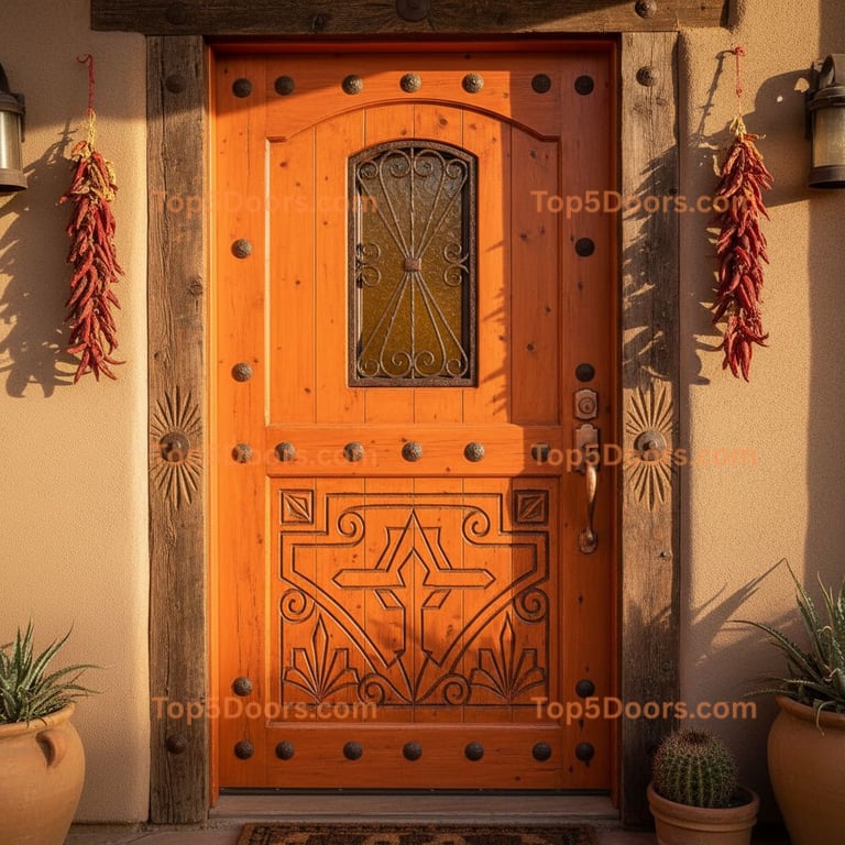orange front door southwestern Door