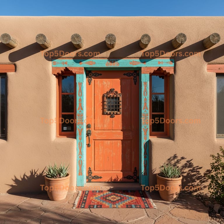 orange front door southwestern Door