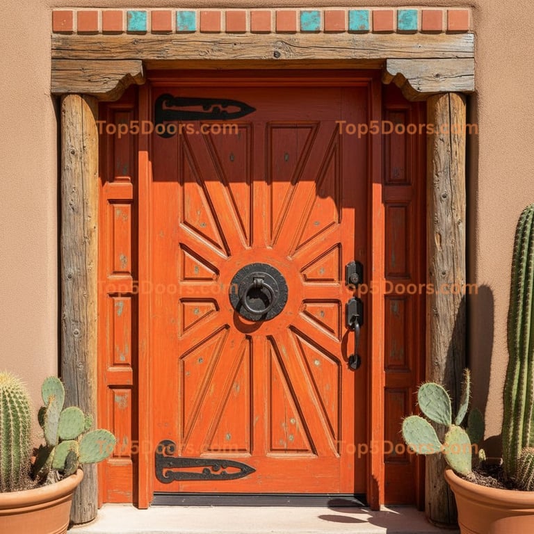 orange front door southwestern Door
