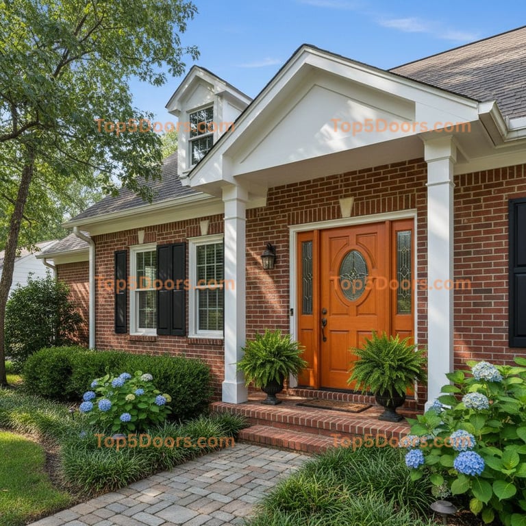 orange front door traditional american Door