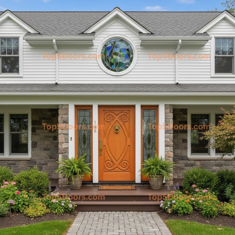 orange front door traditional american Door