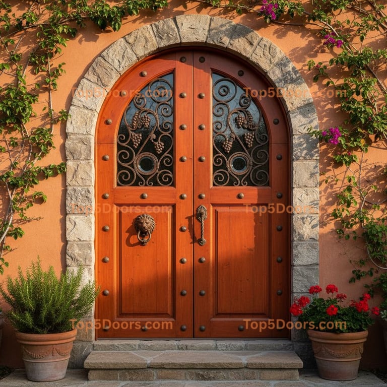orange front door tuscan Door