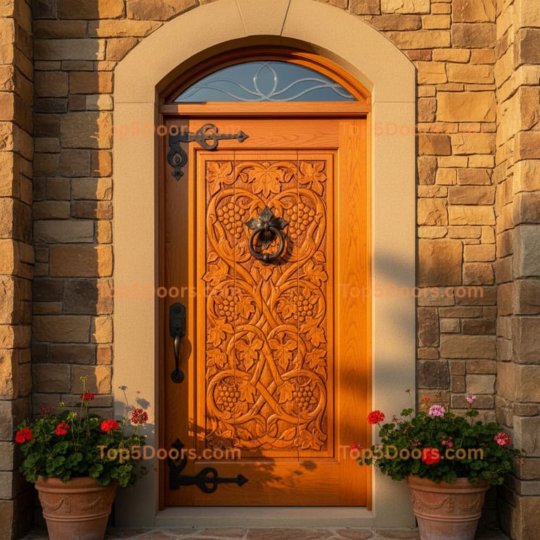 orange front door tuscan Door