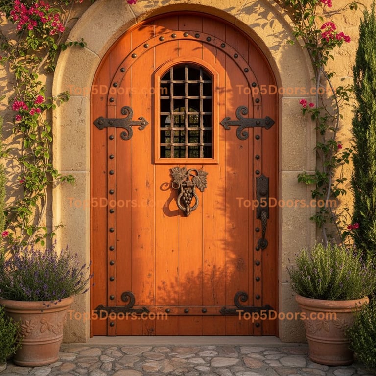 orange front door tuscan Door