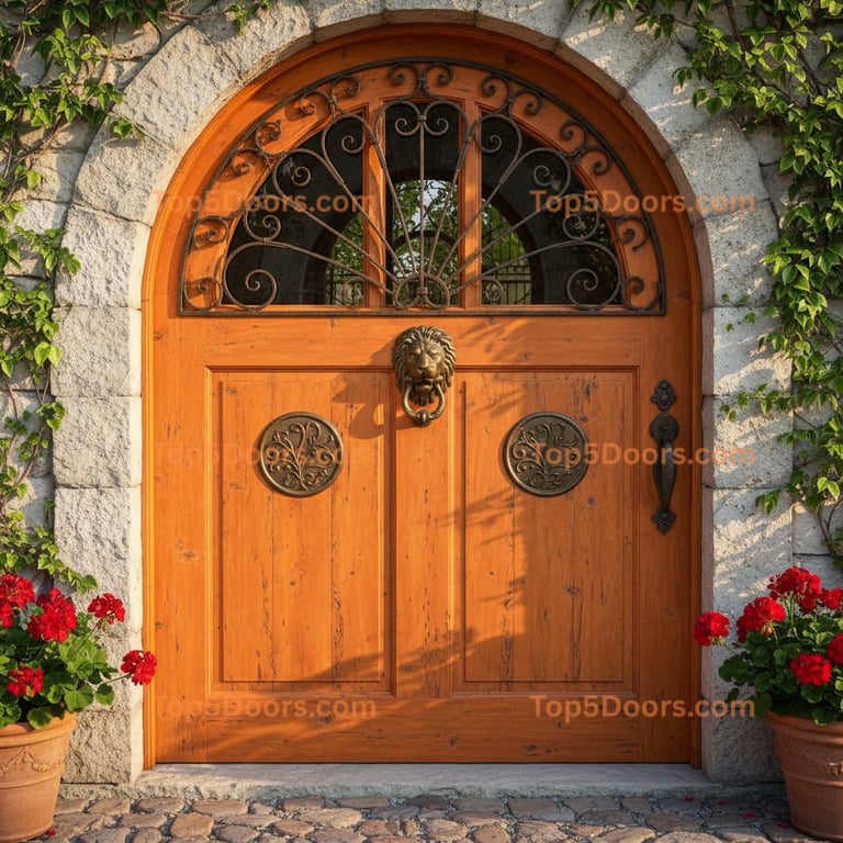 orange front door tuscan Door