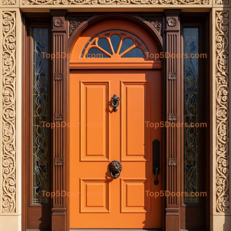 orange front door victorian Door
